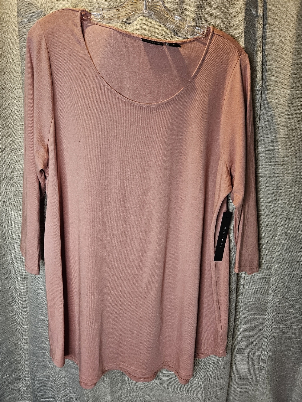 NWT TAHARI my perfect shape 3/4 sleeve t-shirt Pima Modal Cotton 1X